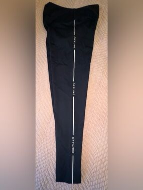 Offline by Aerie Goals 7/8 Hi-Rise Leggings Black Logo Size L